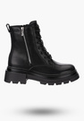 Buty Damskie BIG STAR Botki Skórzane Ocieplane Czarne OO274A257
