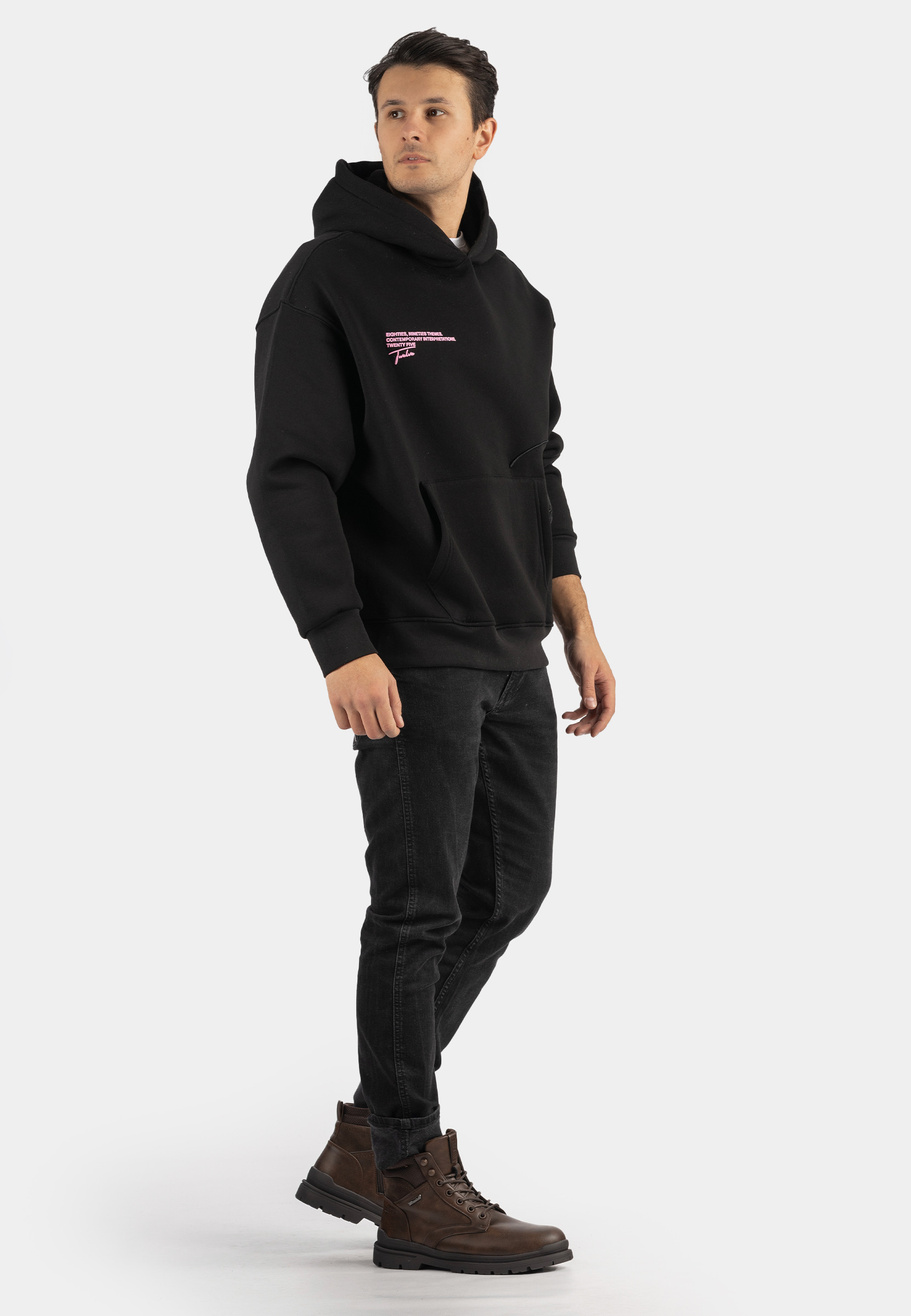 Bluza Męska Z Kapturem Różowa Pantera Casual Streetwear Czarna 2512