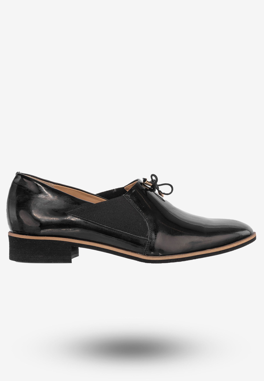 Półbuty Damskie Skórzane Buty Eleganckie Wsuwane eSKa Czarne 284