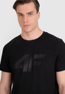 Koszulka Męska 4F T-shirt Z Nadrukiem Regular Czarna 4FWMM00TTSHM2257