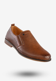 Półbuty Męskie Mokasyny Ekoskóra Buty Wizytowe Eleganckie Wojtyłko Brązowe 9W23802V