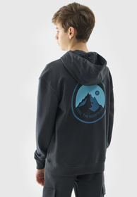 Bluza Chłopięca 4F z kapturem szara rozpinana TSWSM0932