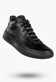 Półbuty Męskie Skórzane Buty Sneakersy Casual Czarne Fox 0456
