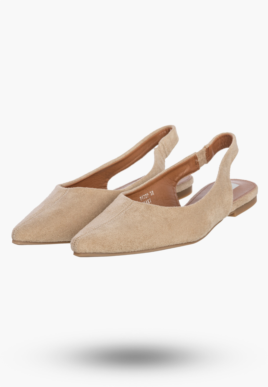 Baleriny Damskie Slingback Buty z odkrytą piętą Eleganckie Beżowe