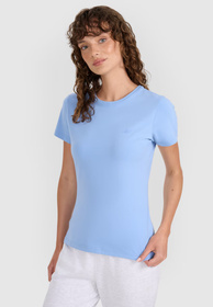 Koszulka Damska 4F T-shirt Slim Fit Gładki Sportowy Niebieski 4FWMM00TTSHF2255
