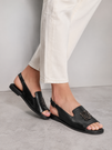 Sandały Damskie Skórzane Buty Eleganckie Letnie Casual Czarne