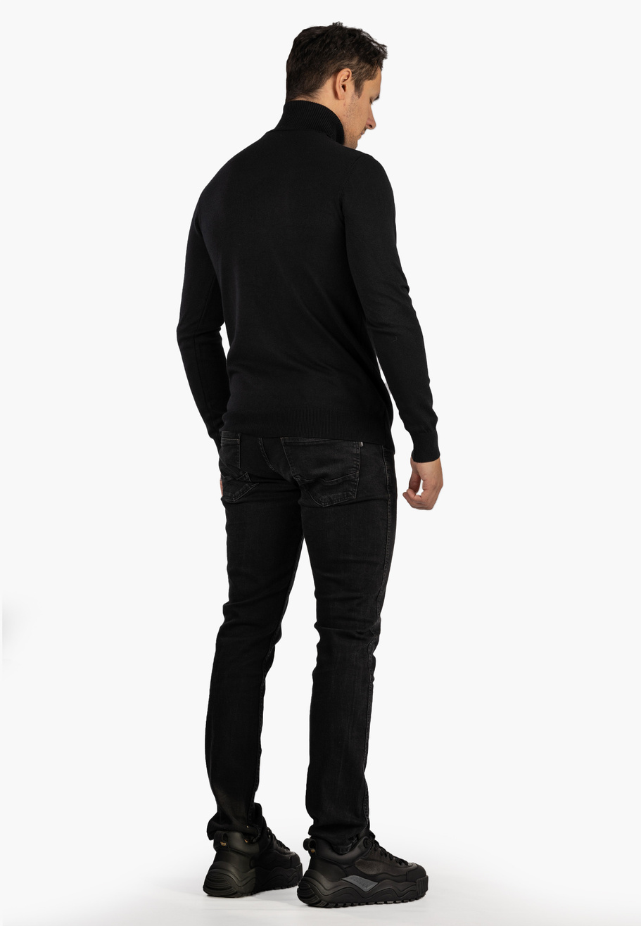 Golf Męski Slim Fit Czarny