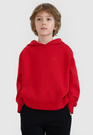 Bluza Chłopięca 4F Dresowa z Kapturem Oversize Czerwona 4FJWSS25TSWSM1852