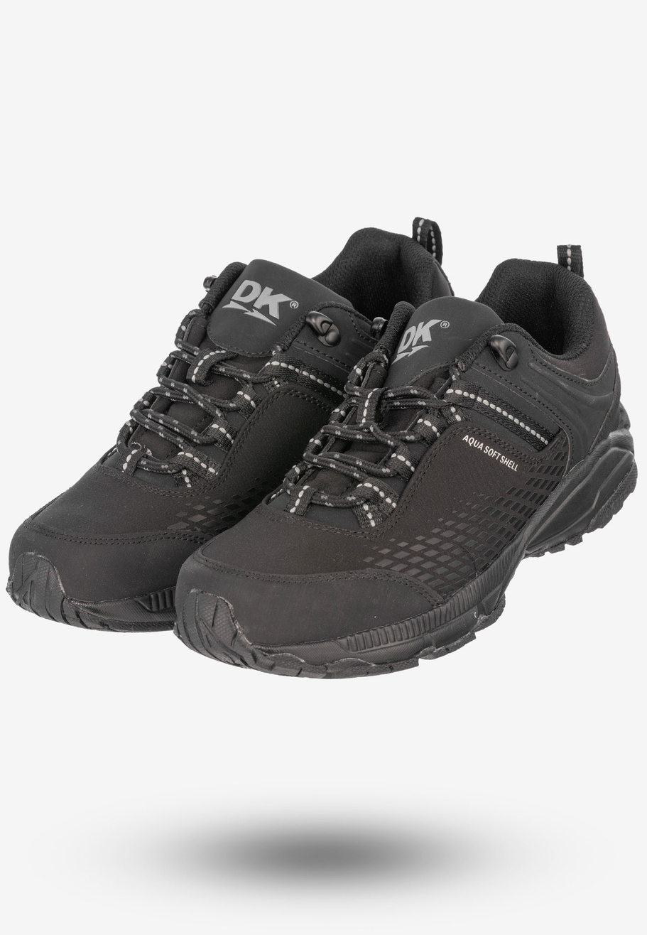 Trekkingi Damskie Ekoskóra Buty Sportowe DK Czarne Aqua Soft Shell