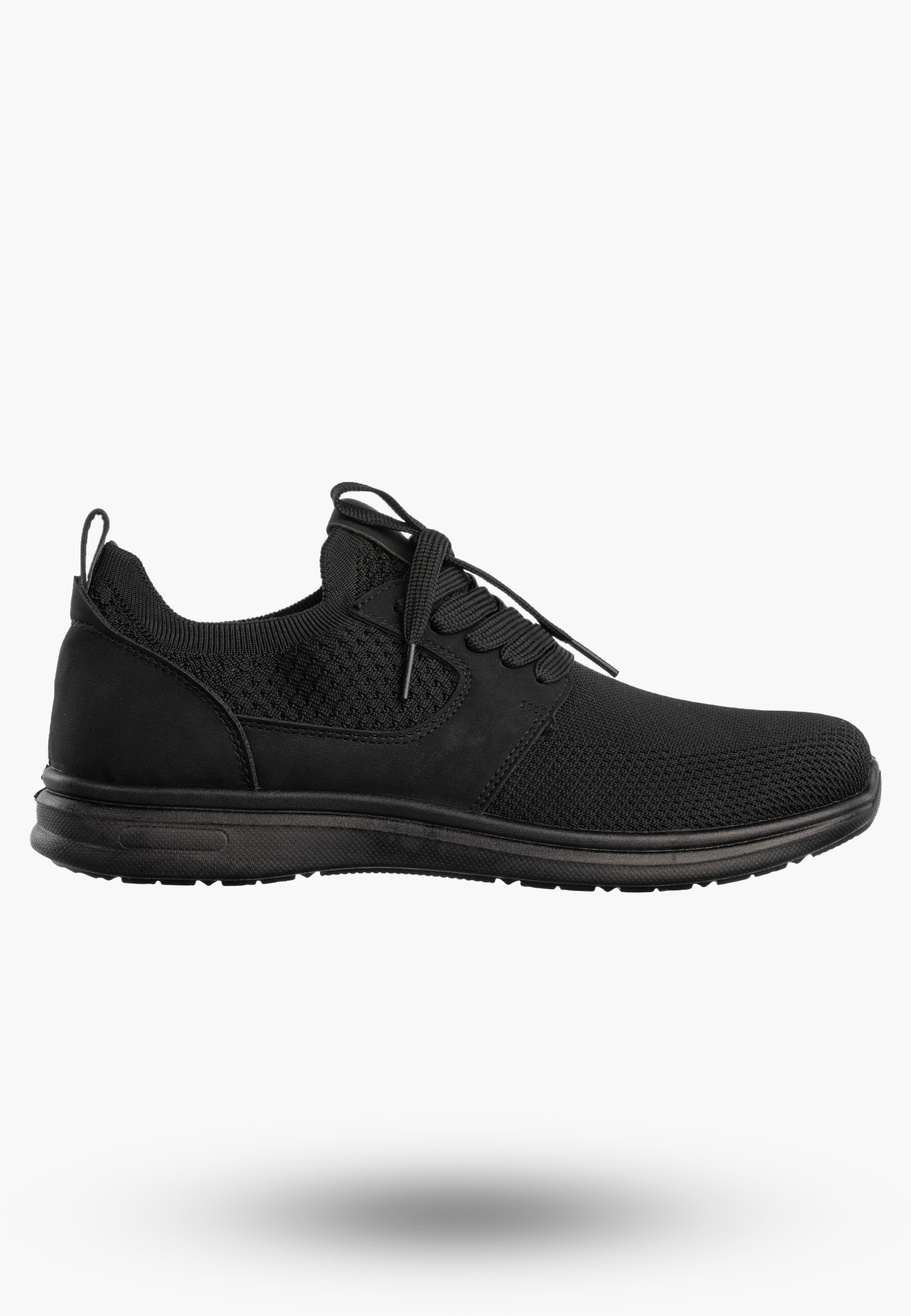 Sneakersy Męskie Wsuwane Buty Sportowe Lekkie Czarne NEWS 26MN02-174