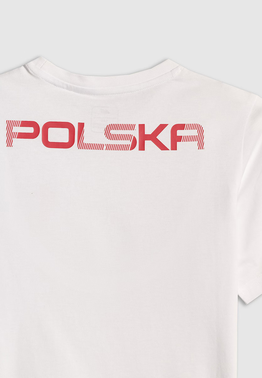 Koszulka Chłopięca 4F T-shirt Kibica Z Orłem Białym Regular Biała 4FJSMM00TTSHU2236