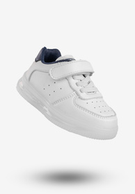 Sneakersy Dziecięce Ekoskóra Na Rzepy Buty Sportowe Białe Apawwa NC18