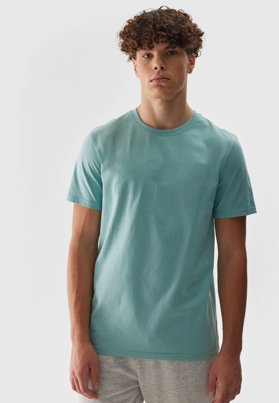 Koszulka Męska 4F Sportowy T-shirt Miętowy Regular TTSHM1155