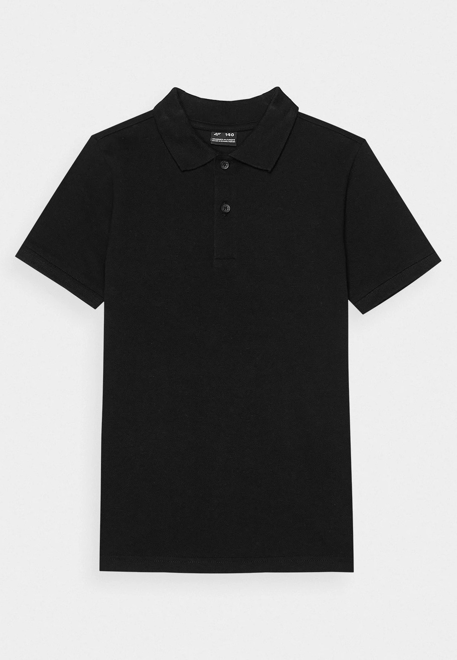 Koszulka Chłopięca 4F T-shirt polo czarny regular 4FJWSS24TPTSM124