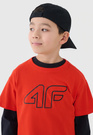Koszulka Chłopięca 4F T-shirt z logiem Pomarańczowa 4FJRAW24TTSHM2316