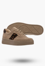 Sneakersy Damskie Skórzane Półbuty Niskie Buty Panterka Beżowe