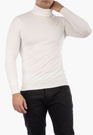 Golf Męski Elegancki Sweter Slim Fit Dopasowany Klasyczny Śmietanowy