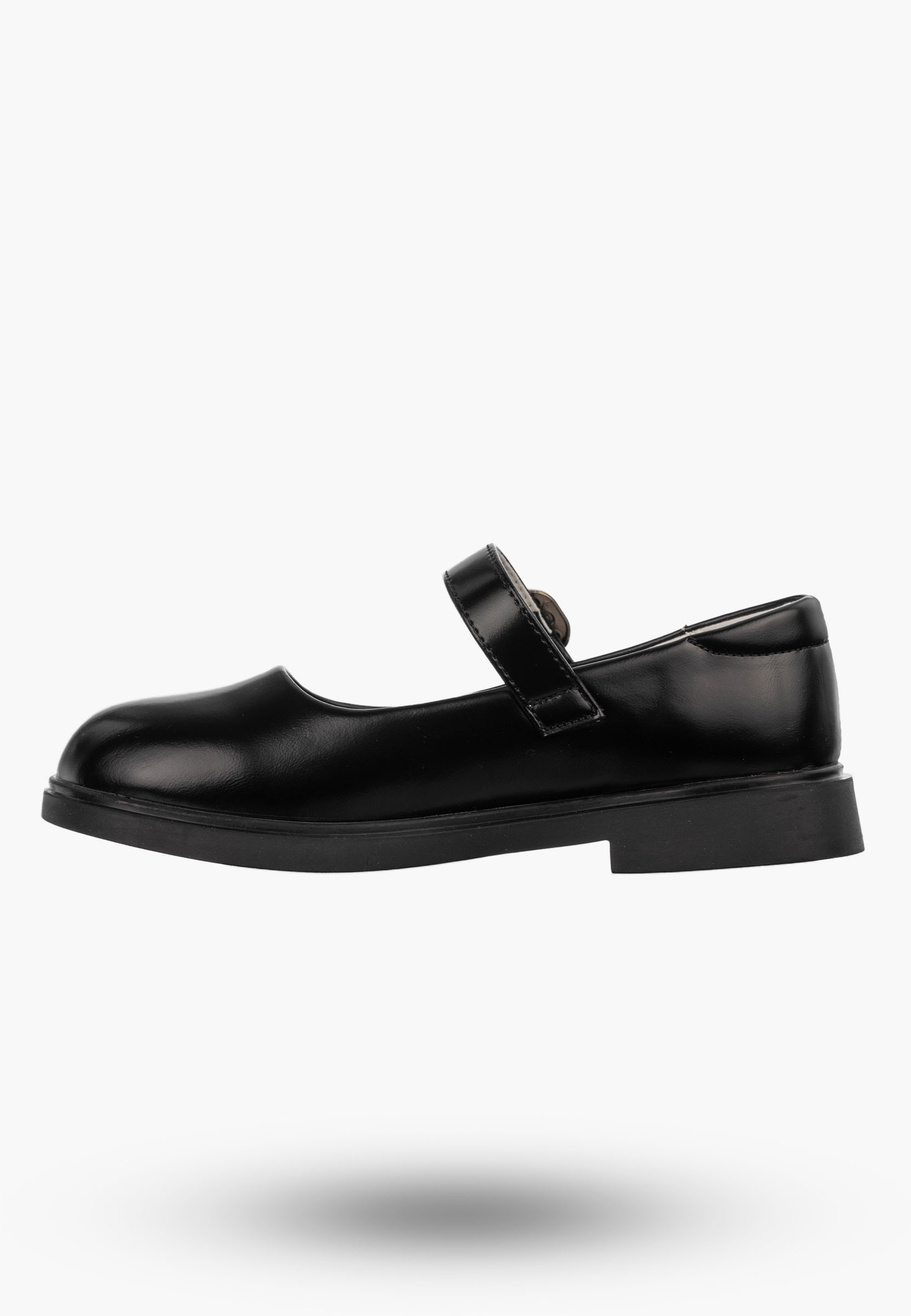 Buty Eleganckie Dziecięce APAWWA Baleriny Skórzana Wkładka Czarne
