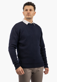 Sweter Męski Zimowy Wełniany Ciepły Klasyczny Elegancki Granatowy