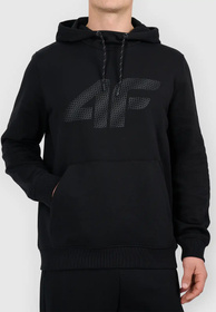 Bluza Męska 4F Z Kapturem Regular Nierozpinana Sportowa Czarna 4FWMM00TSWSM2548
