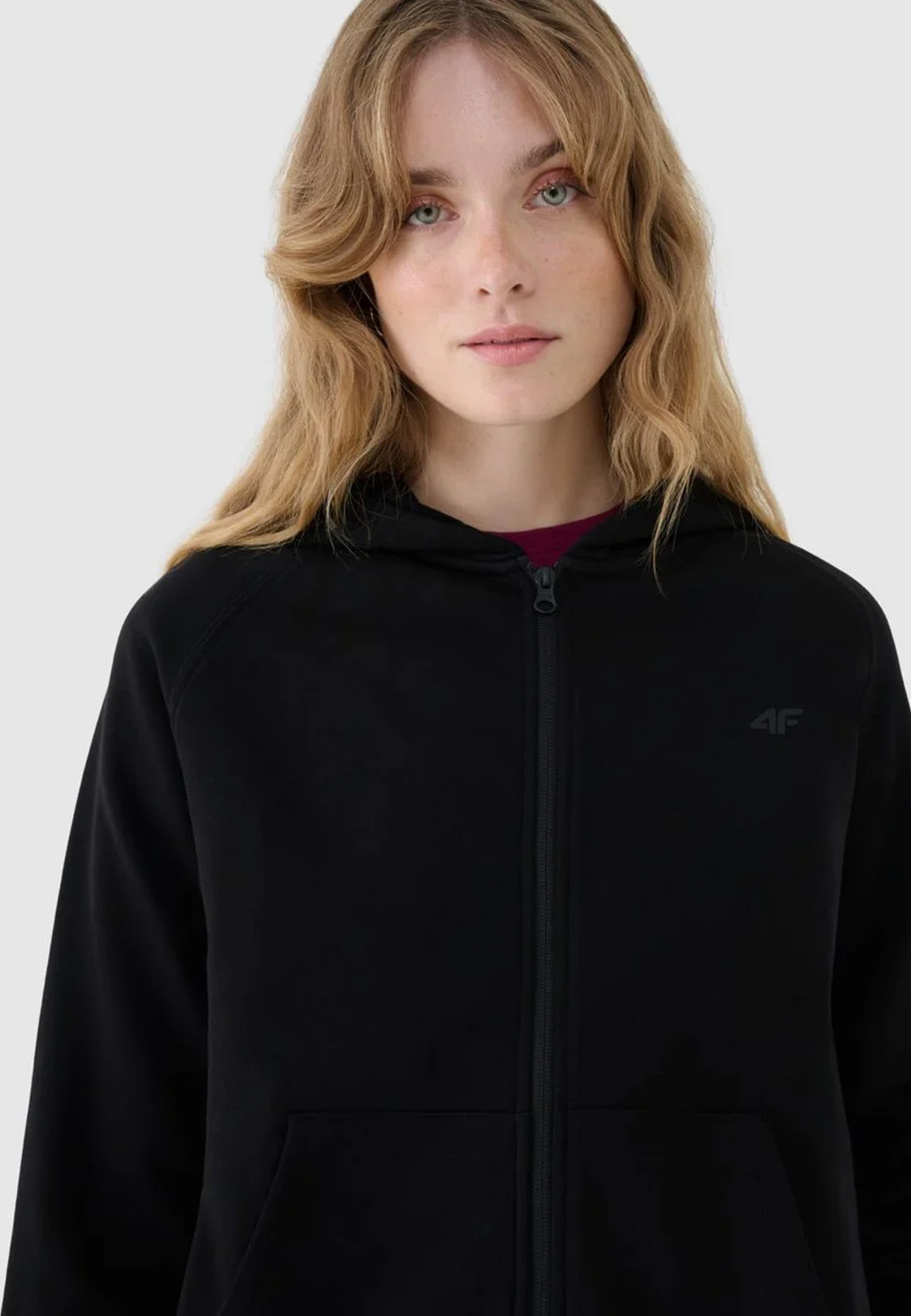 Bluza Damska 4F Dresowa Sportowa Rozpinana Czarna 4FWMM00TSWSF1763