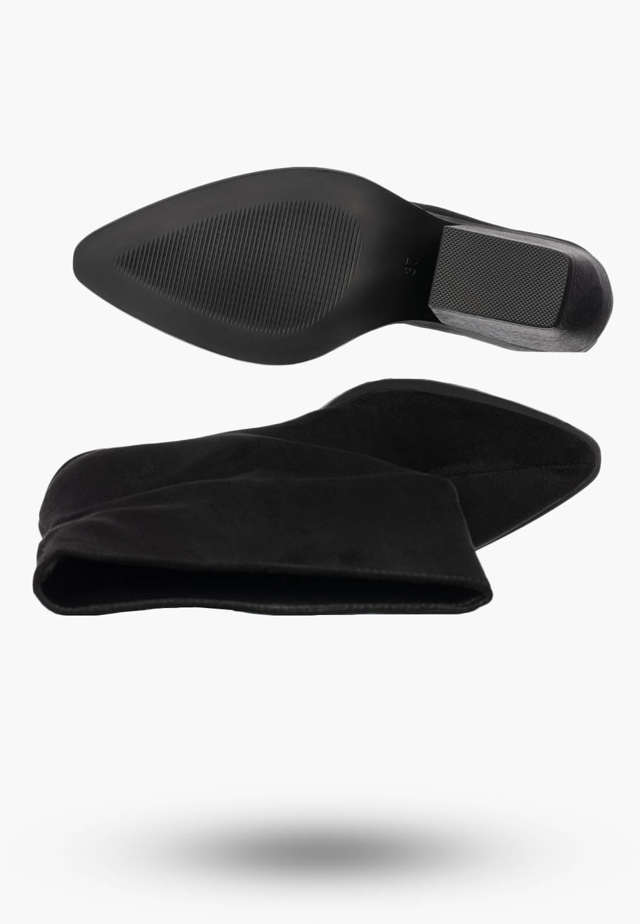 Botki Damskie Buty Na Zimę Eleganckie Stylowe Wsuwane Czarne