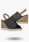 Sandały Damskie Wrangler Na Koturnie Buty Materiałowe Espadryle Grafitowe Mailorca Sabot