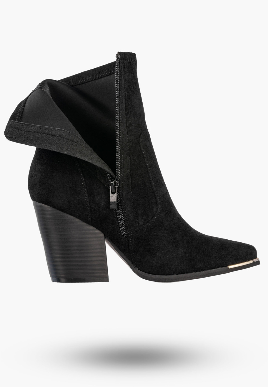 Botki Damskie Buty Na Obcasie Zimowe Ocieplane Eleganckie Stylowe Czarne