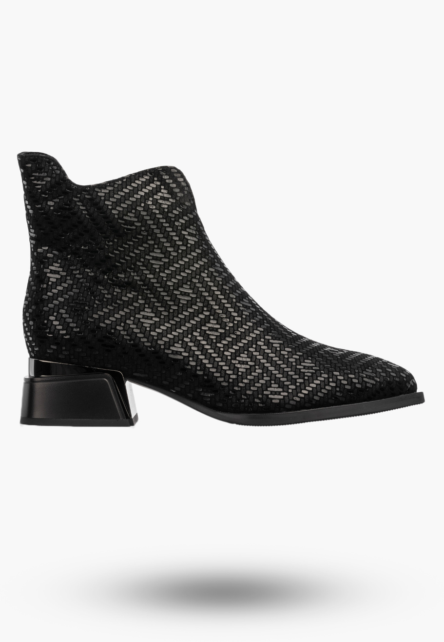 Botki Damskie Skórzane Buty Na Zimę Ocieplane Eleganckie Czarne D&A