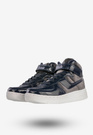 Sneakersy Dziecięce Buty Zimowe Na Rzepy Wysokie Granatowe