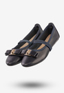 Baleriny Dziewczęce Ekoskóra Buty Eleganckie Z Kokardką Granatowe Footwear DD2035A
