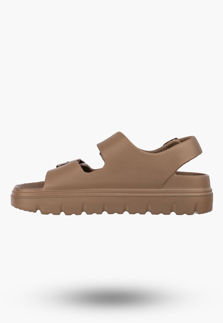 Sandały Damskie BIG STAR Piankowe Buty Letnie Na Klamry Brązowe TT274A035