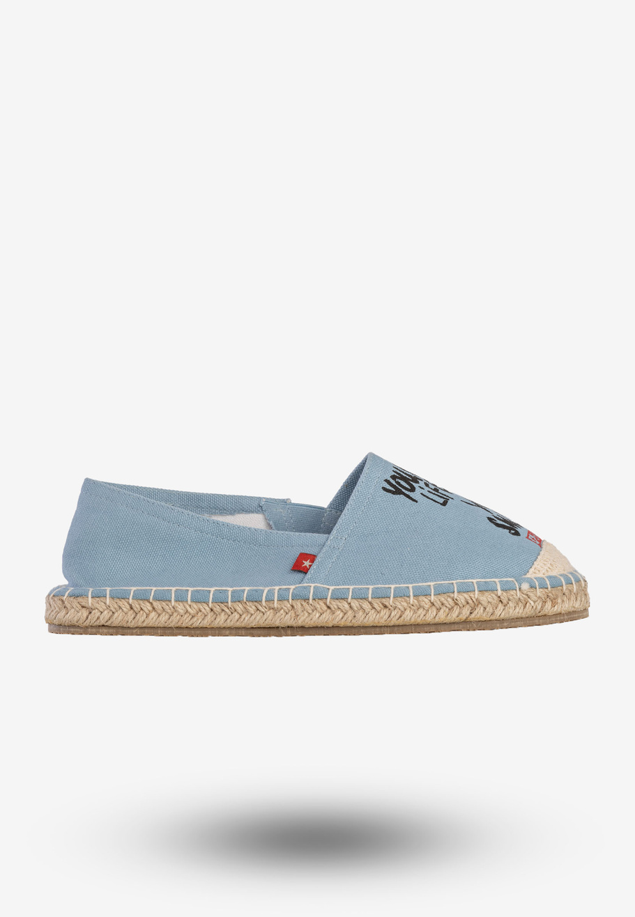 Espadryle Damskie BIG STAR Buty Wsuwane Z Napisem Niebieskie DD274A181