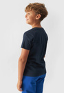 Koszulka Chłopięca 4F T-shirt Bawełniany Granatowy TTSHM1626