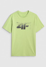 Koszulka Męska 4F T-shirt Z Nadrukiem Regular Zielony 4FWAW25TTSHM2359