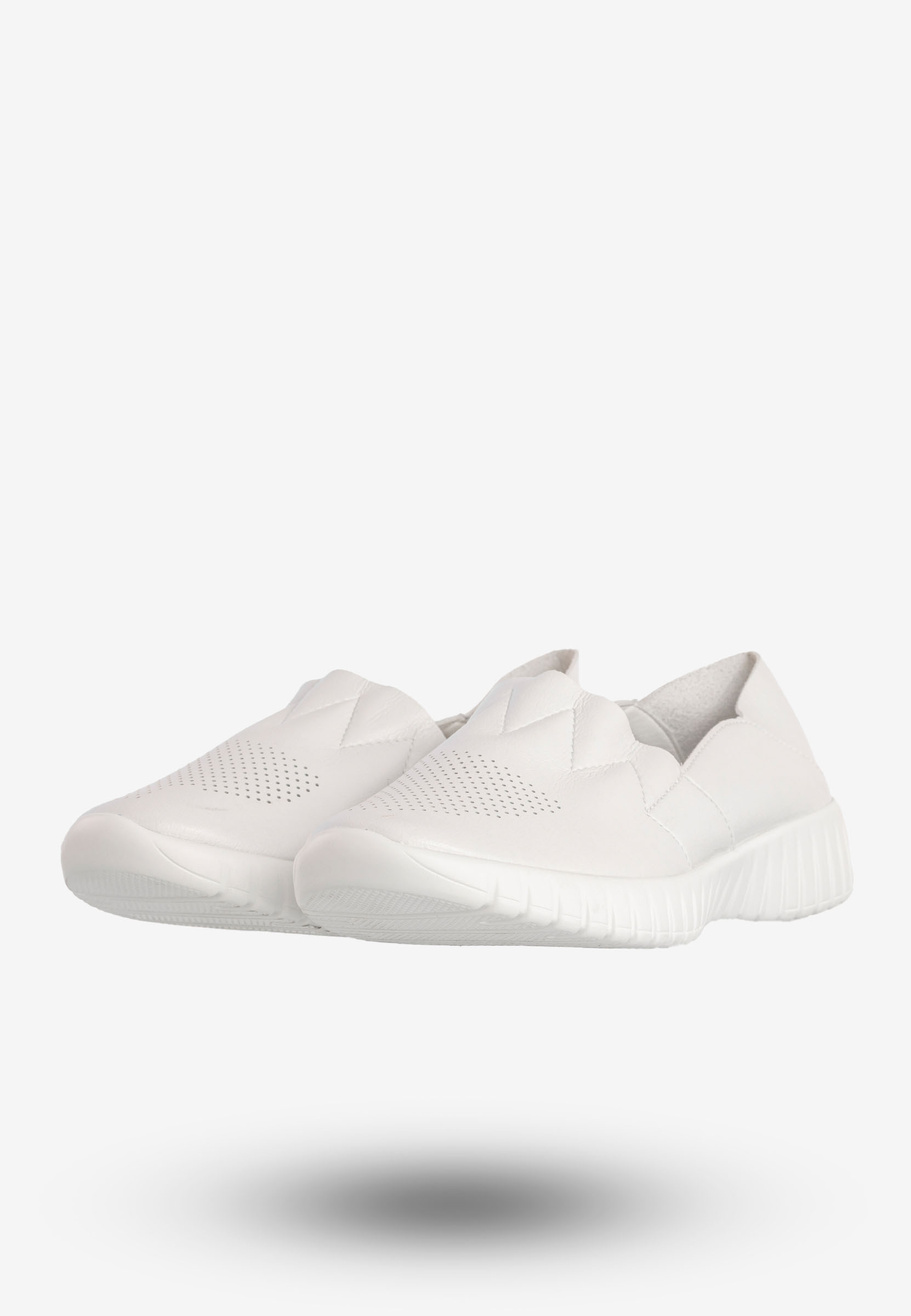 Półbuty Damskie Ekoskóra Wsuwane Buty Sneakersy Białe Jezzi RMR2270-7