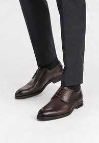 Półbuty Wizytowe Skórzane Męskie Buty Eleganckie PREMIUM SOLE Kawowe