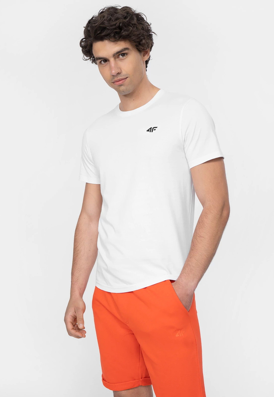 Koszulka Męska 4F T-shirt Biały Basic Małe Logo