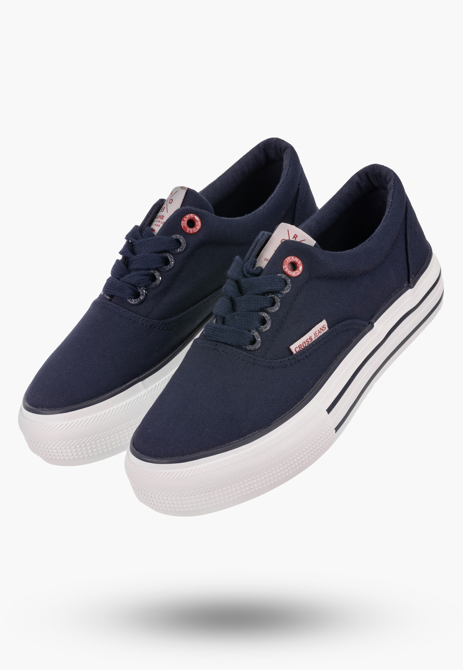Trampki Damskie CROSS JEANS Granatowe Buty Materiałowe FF2R4003C