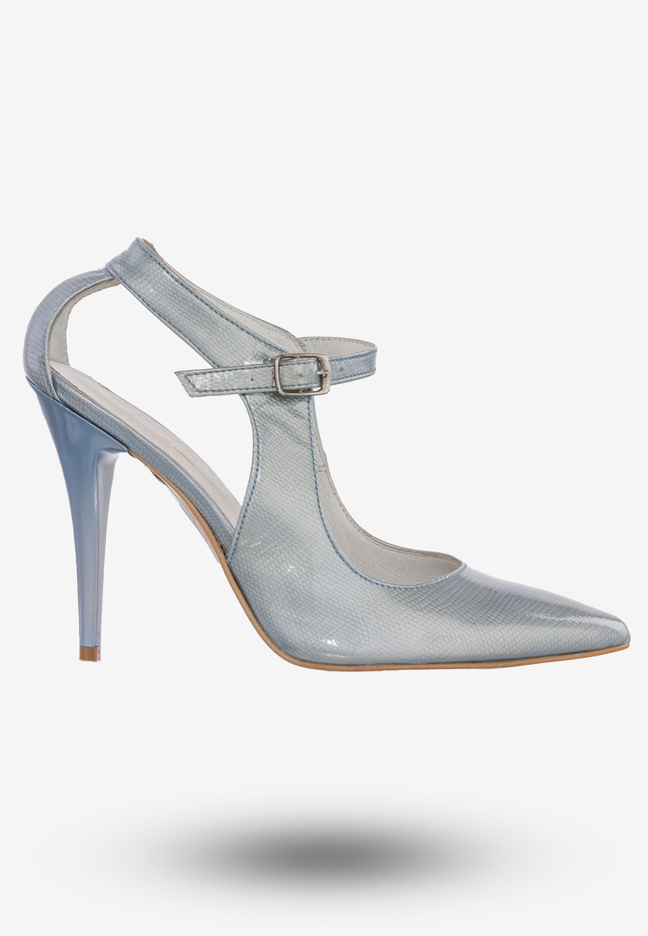 Szpilki Damskie Buty Skóra Naturalna Błękitne Darex C-359/6