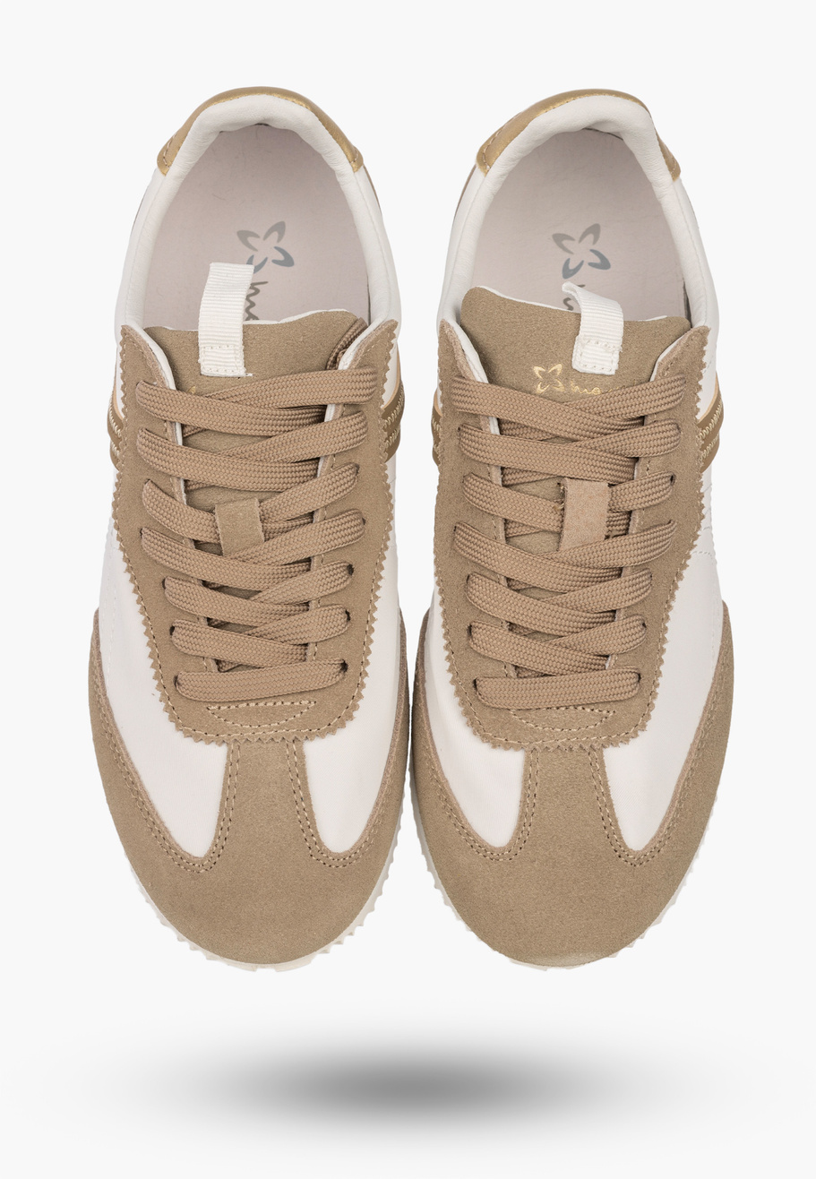 Sneakersy Damskie Maciejka Skórzane Buty Sportowe Biało-Beżowe M7355-04/00-7