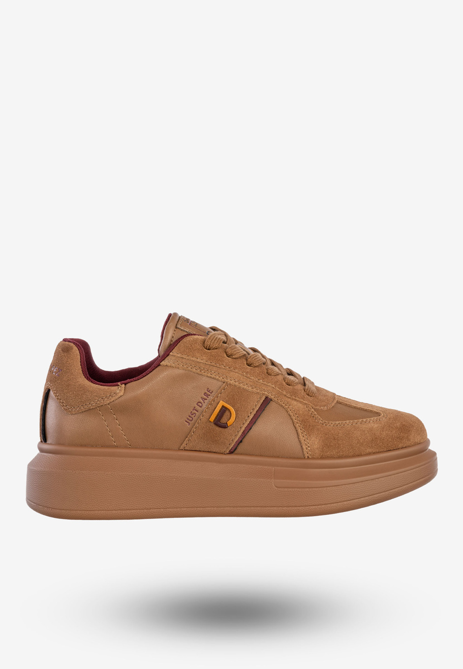 Sneakersy Damskie Skórzane Buty Na Platformie Półbuty Brązowe Daniel Lopez SS2D4005