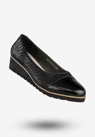Półbuty Damskie Buty Na Koturnie Eleganckie Czarne Goodin GD-64508