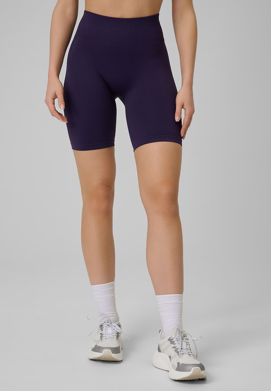Kolarki Damskie 4F Sportowe Legginsy Szybkoschnące Bezszwowe Treningowe Fioletowe 4FWSS26TFSTF109