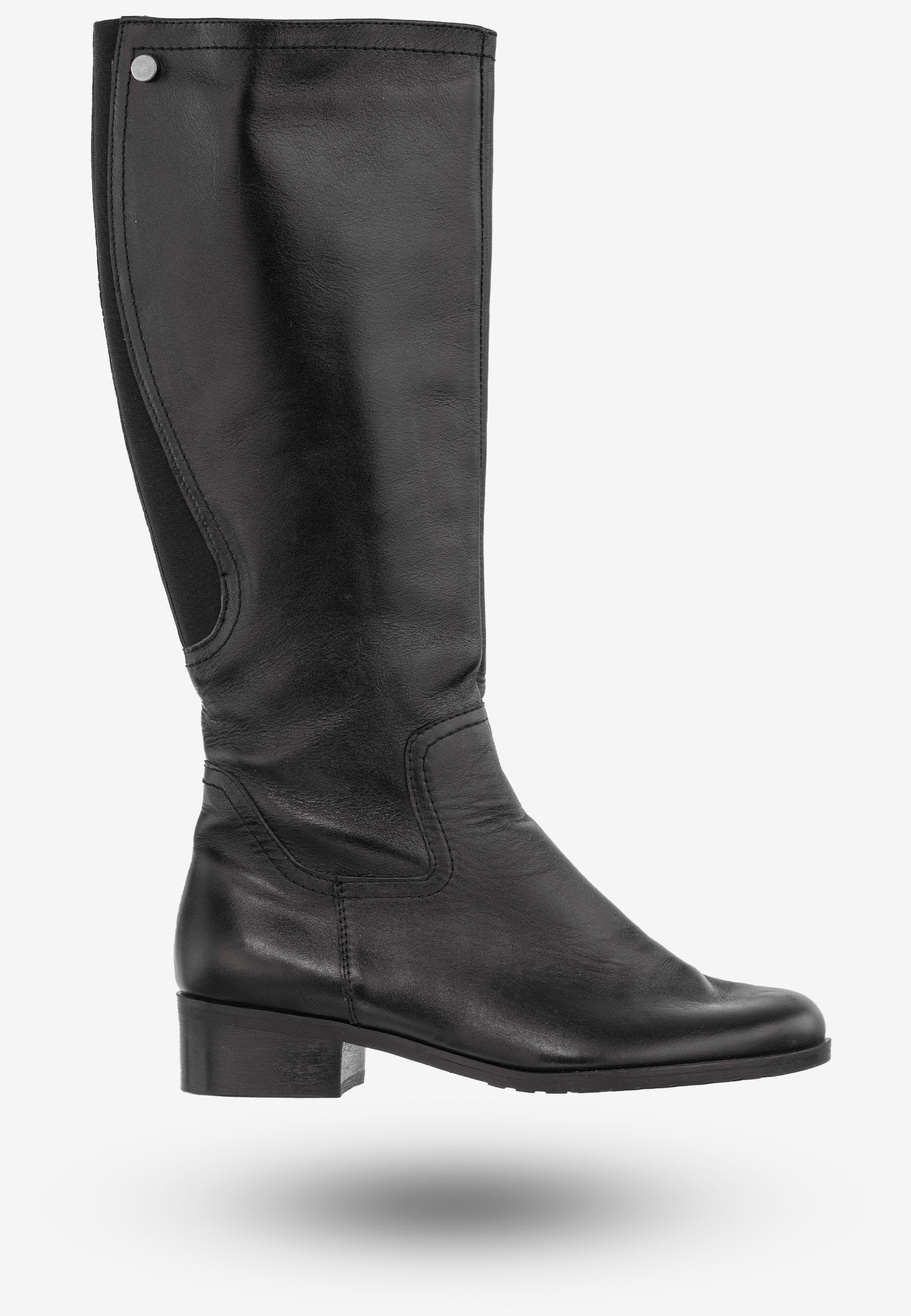 Kozaki Damskie Skórzane Buty Ocieplane Na Zimę Szewczyk Czarne J477