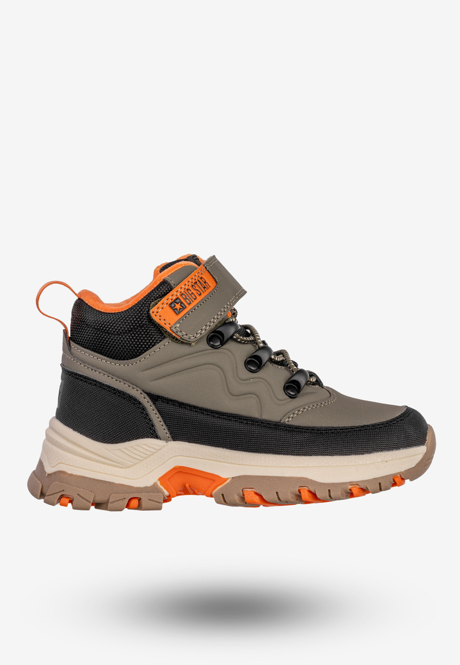 Trapery Dziecięce BIG STAR Buty Ocieplane Trzewiki Zimowe Khaki SS374010