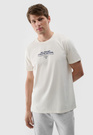 Koszulka Męska 4F T-shirt Basic Regular Beżowy 4FRSS24TTSHM2063