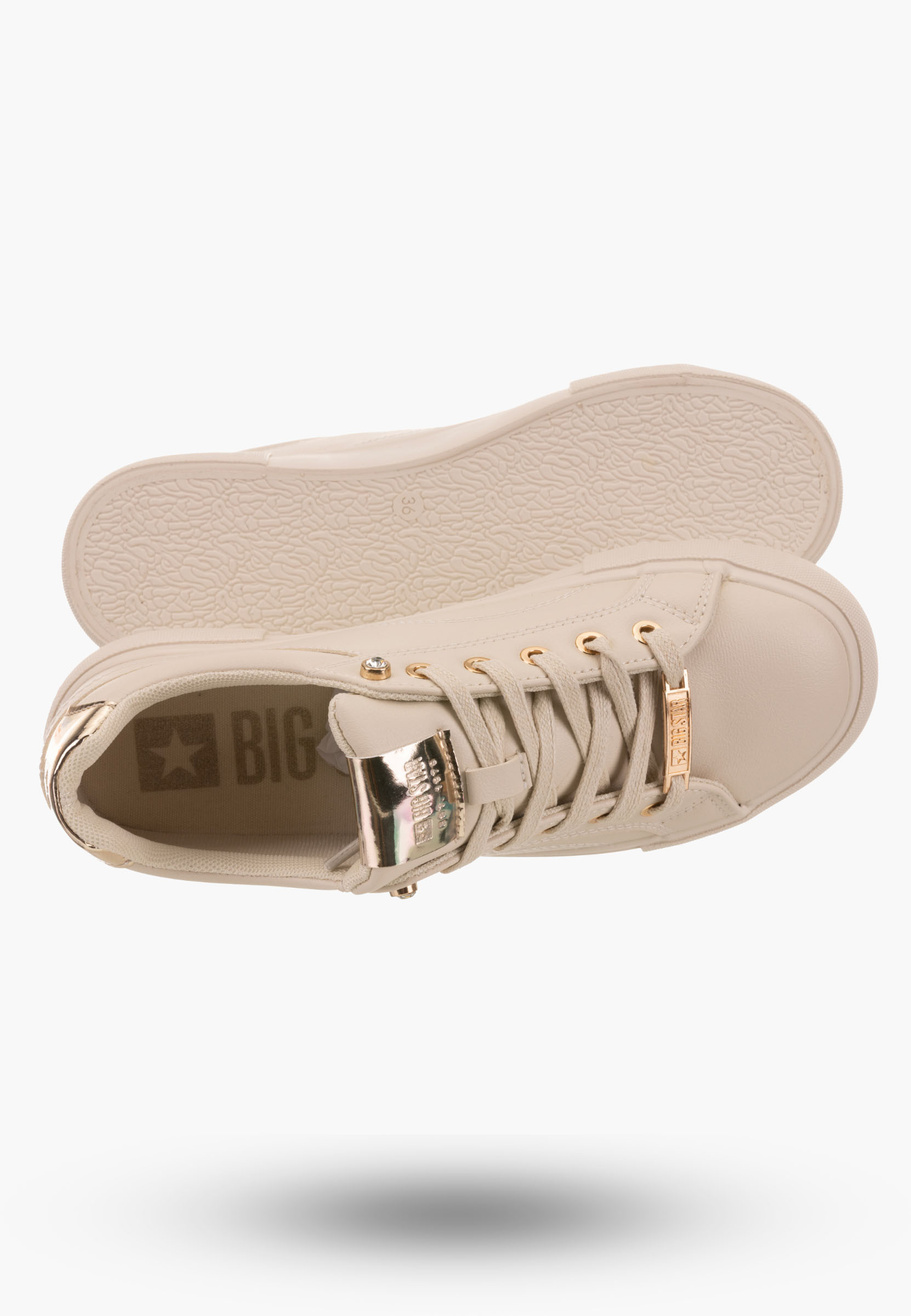 Buty Damskie BIG STAR Beżowe Trampki NN274210