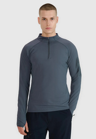 Bluza Męska Trekkingowa 4F Szybkoschnąca Sportowa Antrcyt 4FWSS25TFSWM493