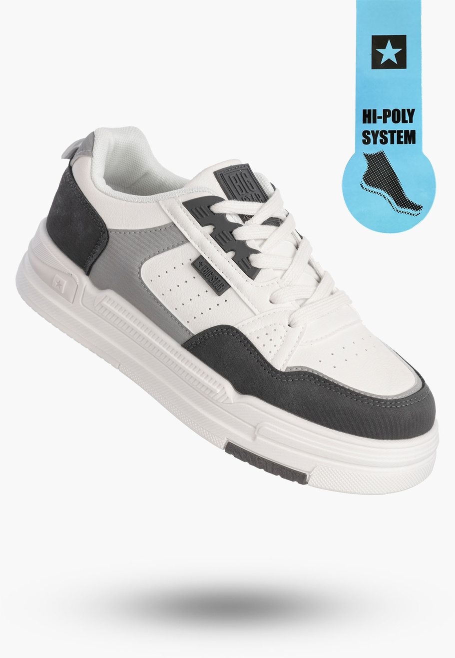 Sneakersy Damskie BIG STAR Buty Sportowe Białe Szare OO274A152